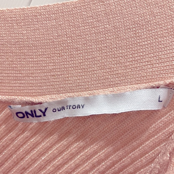ONLY Ribbed Sweater Top Antique Pink Size L - Picture 2 of 3